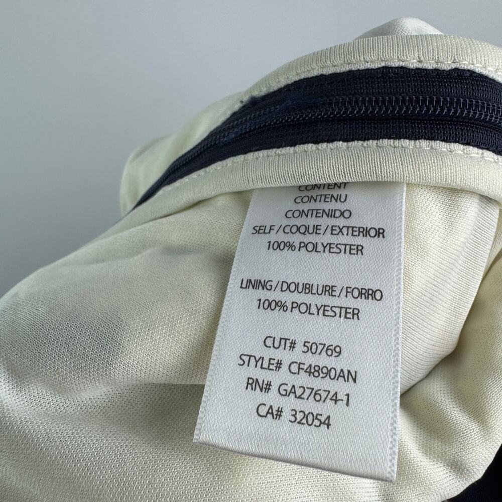 Anthropologie Eva Franco Navy Blue White Midi Skirt Crochet Striped Size Small S - Picture 6 of 6